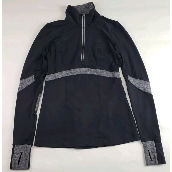 Lululemon Run Distance Pullover Womens 6 Black Long Sleeve Reflective Active Top - Picture 3 of 13